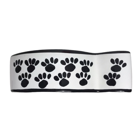 Black & White Ceramic Fish Shaped Cat Bowl - Picture 7 of 14